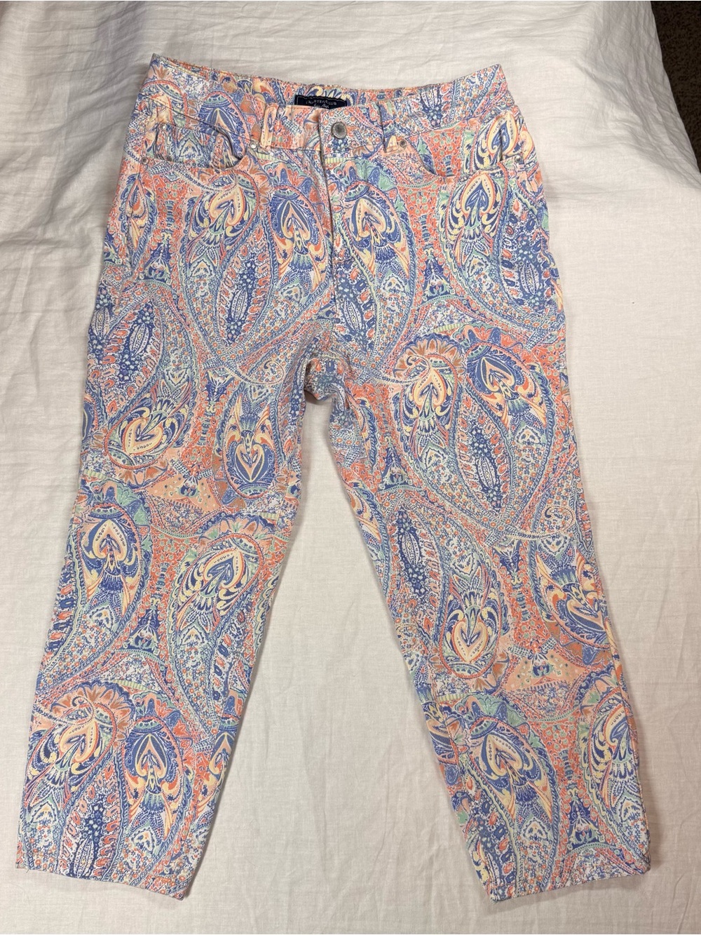 Charter Club Women’s Bristol Capri Pants Paisley Multicolor Regular 8
